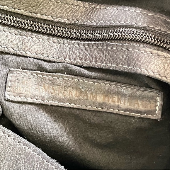 AMSTERDAM HERITAGE EDGY BLACK LEATHER STUDDED CONVERTIBLE BAG EUC - Picture 8 of 11